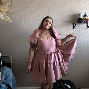 Elegant Pink Mini Dress